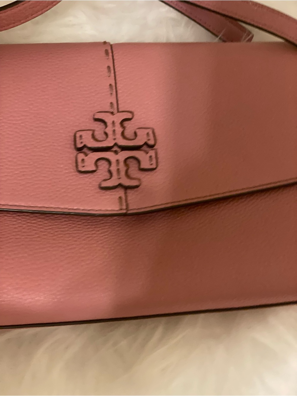 Tory Burch Dusty Rose Leather Crossbody with Tassel - Picture 6 of 13